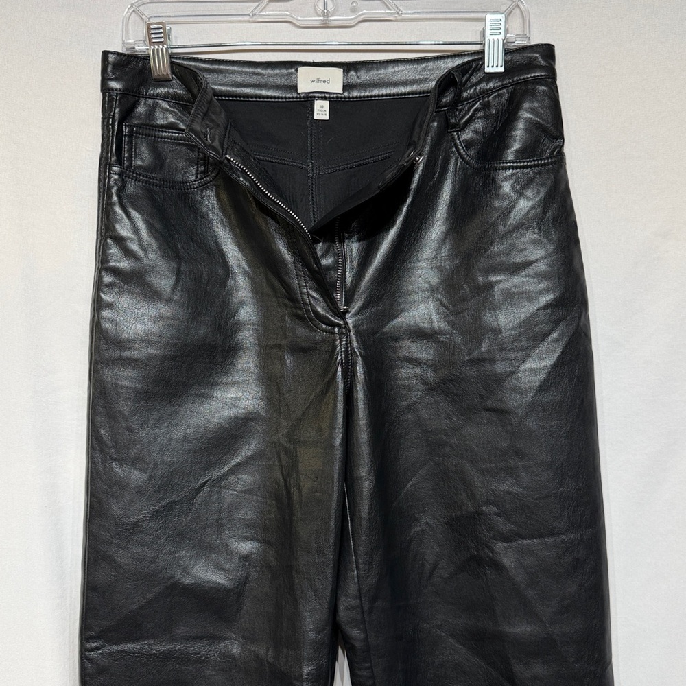 Aritzia Wilfred The Melina Vegan Leather Pant Black Size 10 - Picture 6 of 12